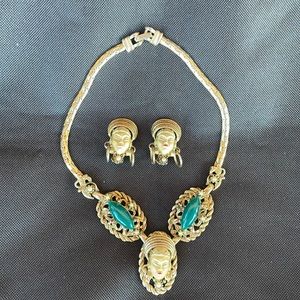 Vintage 1940s Selro Selini Necklace and Earrings